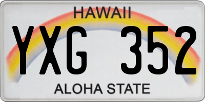 HI license plate YXG352