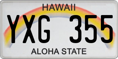 HI license plate YXG355