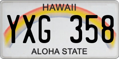 HI license plate YXG358
