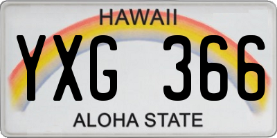 HI license plate YXG366