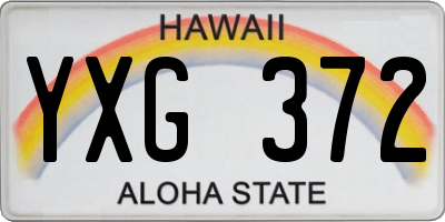 HI license plate YXG372