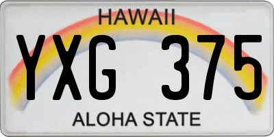 HI license plate YXG375