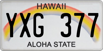 HI license plate YXG377