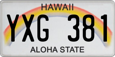 HI license plate YXG381
