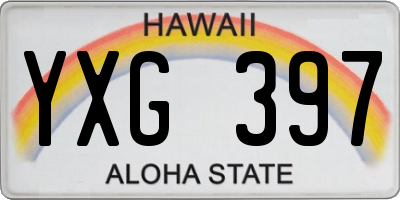 HI license plate YXG397