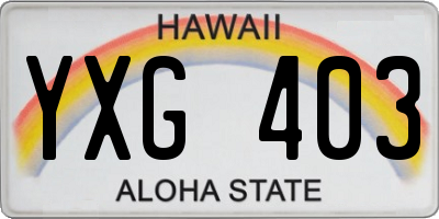 HI license plate YXG403