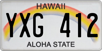 HI license plate YXG412