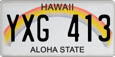 HI license plate YXG413