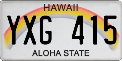 HI license plate YXG415