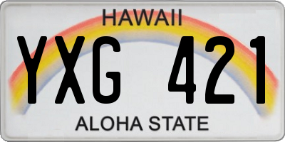 HI license plate YXG421