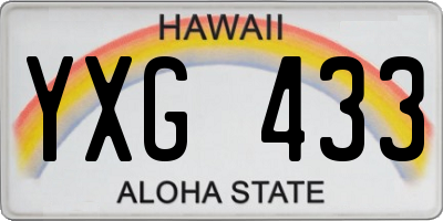 HI license plate YXG433