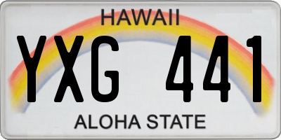 HI license plate YXG441
