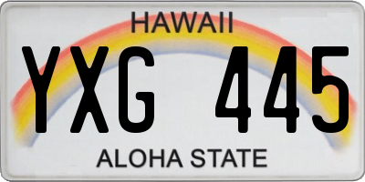 HI license plate YXG445