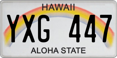 HI license plate YXG447
