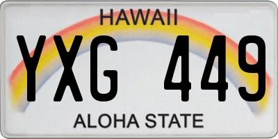 HI license plate YXG449