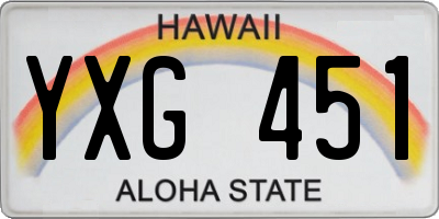 HI license plate YXG451