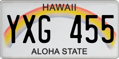 HI license plate YXG455