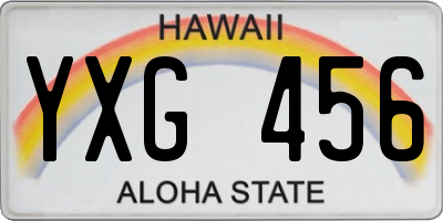 HI license plate YXG456