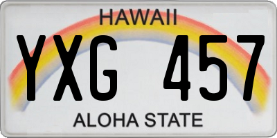 HI license plate YXG457