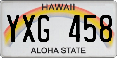 HI license plate YXG458