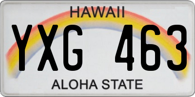HI license plate YXG463