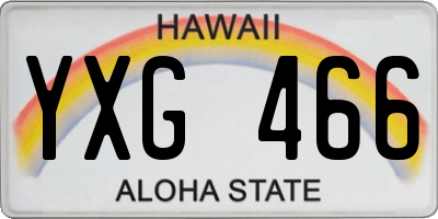 HI license plate YXG466