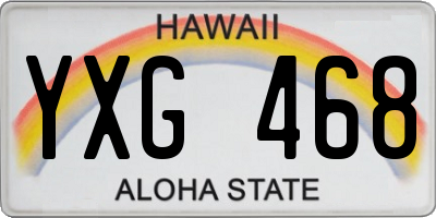 HI license plate YXG468