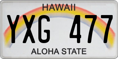 HI license plate YXG477