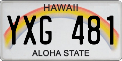 HI license plate YXG481