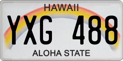HI license plate YXG488