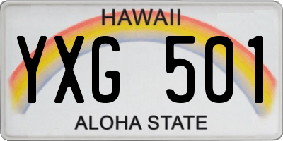 HI license plate YXG501