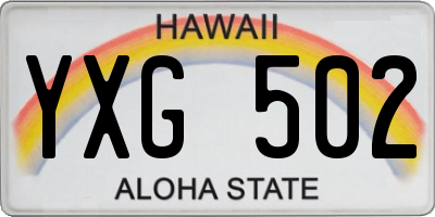 HI license plate YXG502