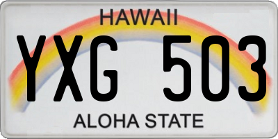 HI license plate YXG503