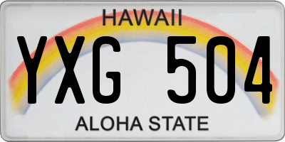 HI license plate YXG504