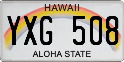 HI license plate YXG508