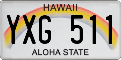HI license plate YXG511
