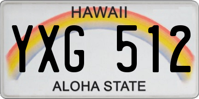 HI license plate YXG512