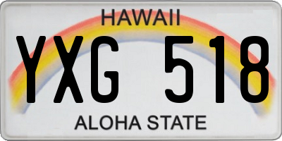 HI license plate YXG518
