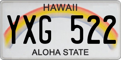 HI license plate YXG522