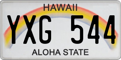 HI license plate YXG544