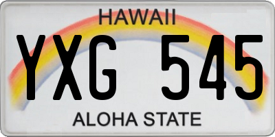 HI license plate YXG545