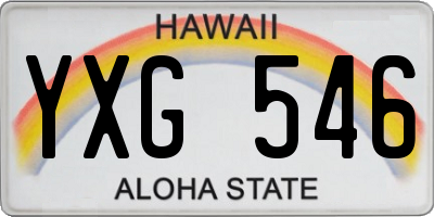 HI license plate YXG546
