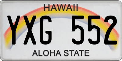HI license plate YXG552