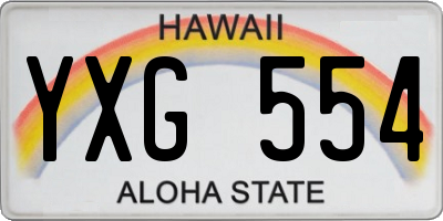 HI license plate YXG554