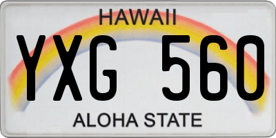HI license plate YXG560