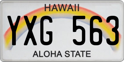 HI license plate YXG563