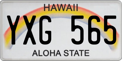 HI license plate YXG565