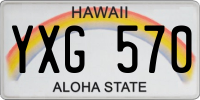 HI license plate YXG570