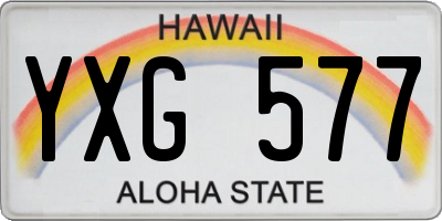 HI license plate YXG577
