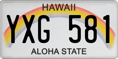 HI license plate YXG581
